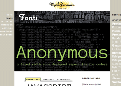 Anonymous Font